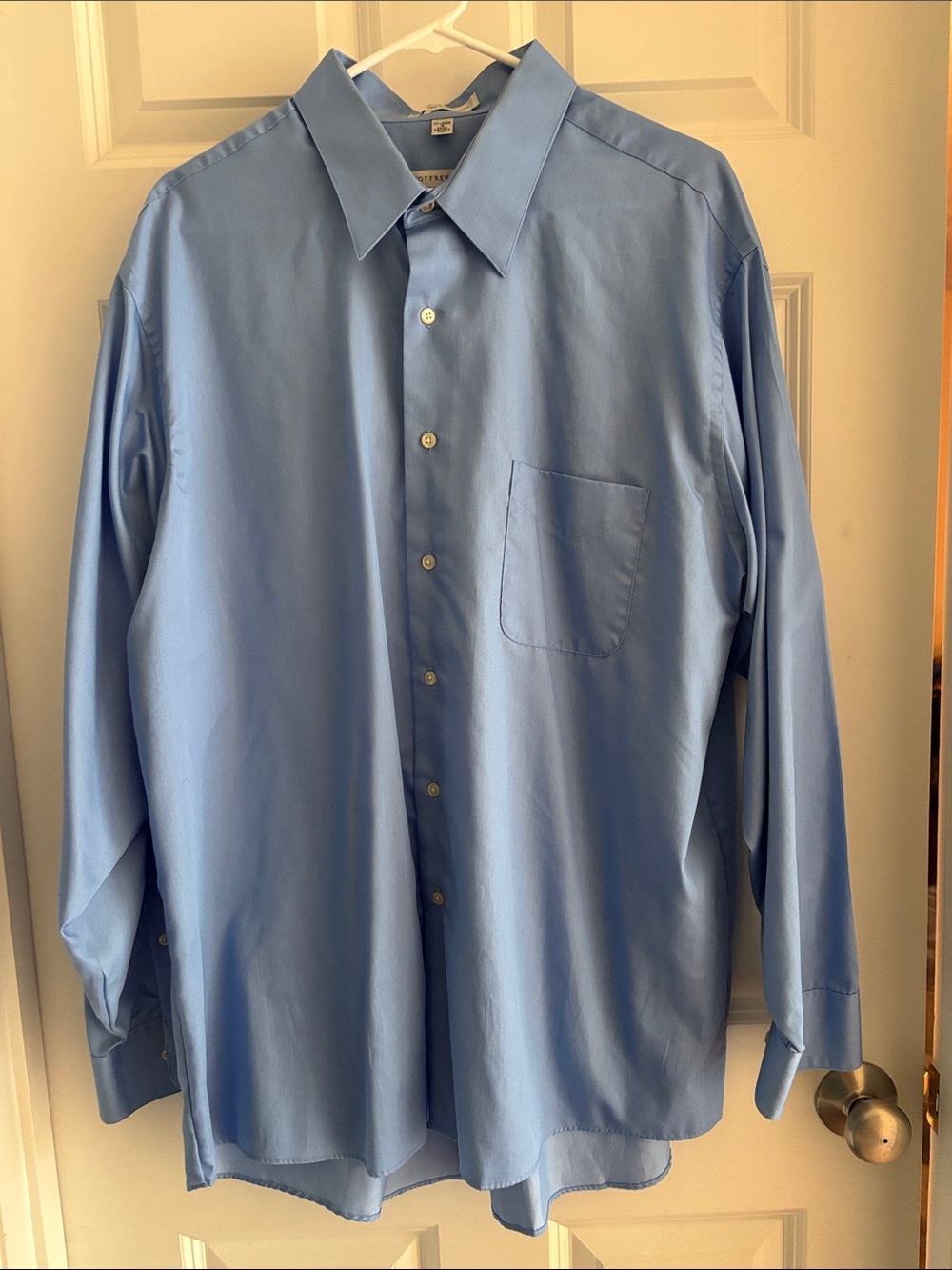 Geoffrey Beene Men’s Light Blue Long-Sleeve Dress Shirt with Chest Pocket